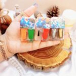 نمونه لاک دوقلو تک شاخ نایلی پولیش nail polish