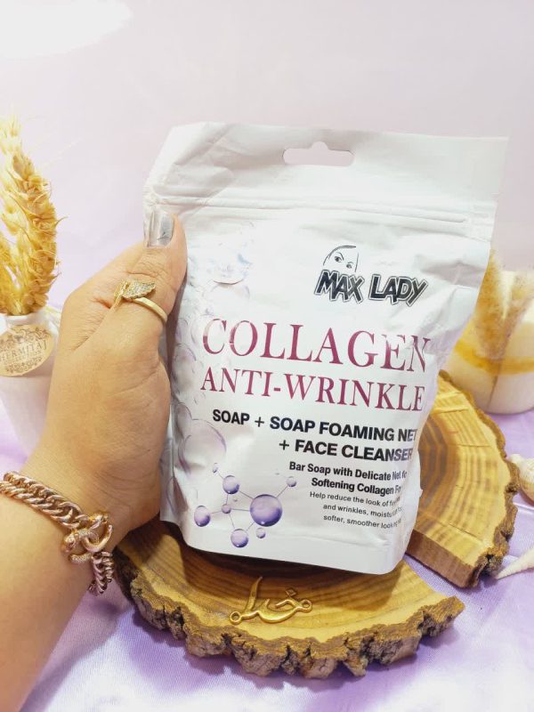 پک سه تایی صابون کلاژن COLLAGEN و ژل شستشو و لیف مکس لیدی کد MX2322 1