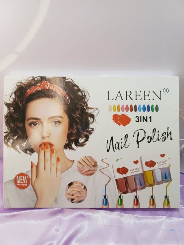 لاک سه قلو پرطرفدار کتابی نایلی پولیش لرن NAIL POLISH LAREEN کد S009