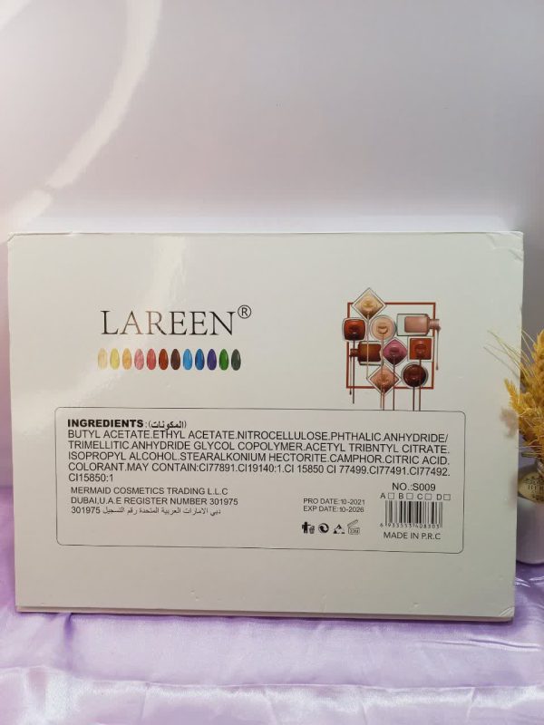 مشخصات لاک سه قلو پرطرفدار کتابی نایلی پولیش لرن NAIL POLISH LAREEN کد S009