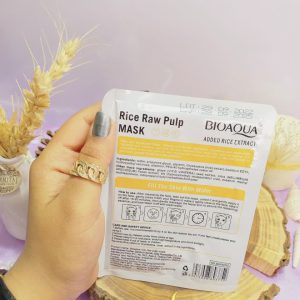 مشخصات ماسک صورت ورقه ای عصاره برنج خام بیوآکوا BIOAQUA کد BQY93752