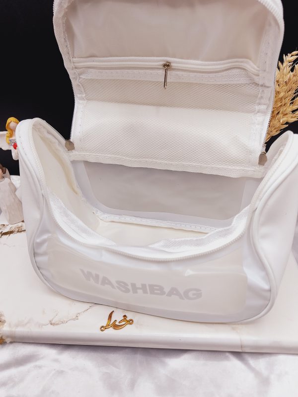 کیف آرایشی واشبگ بیضی سفید سایز بزرگ WASHBAG 3